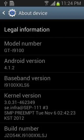 Samsung Galaxy S II에 유출된 Android 4.1.2 Jelly Bean 설치