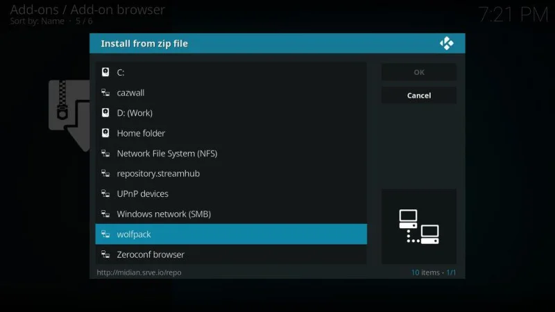 Come installare il componente aggiuntivo Wolfpack Kodi, fonti di lavoro per il 2022