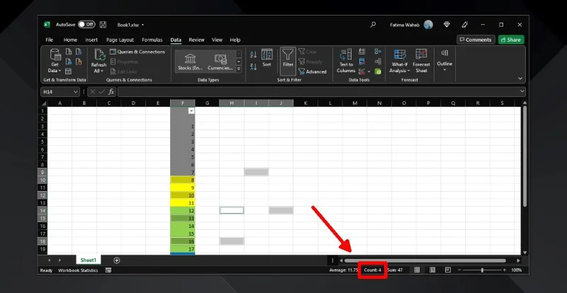 Come contare le celle colorate in Excel