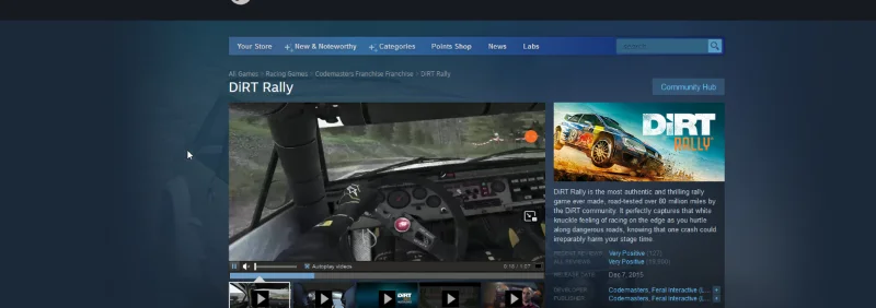 Adicionando Dirt Rally ao carrinho