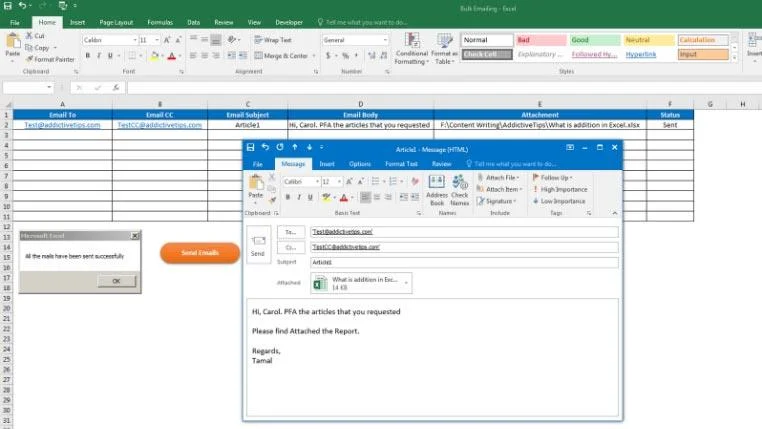 So senden Sie Massen-E-Mails aus Outlook mit Excel VBA