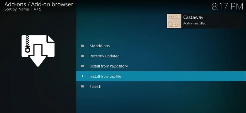 Дополнение Castaway Kodi: как установить Castaway, законно ли это?