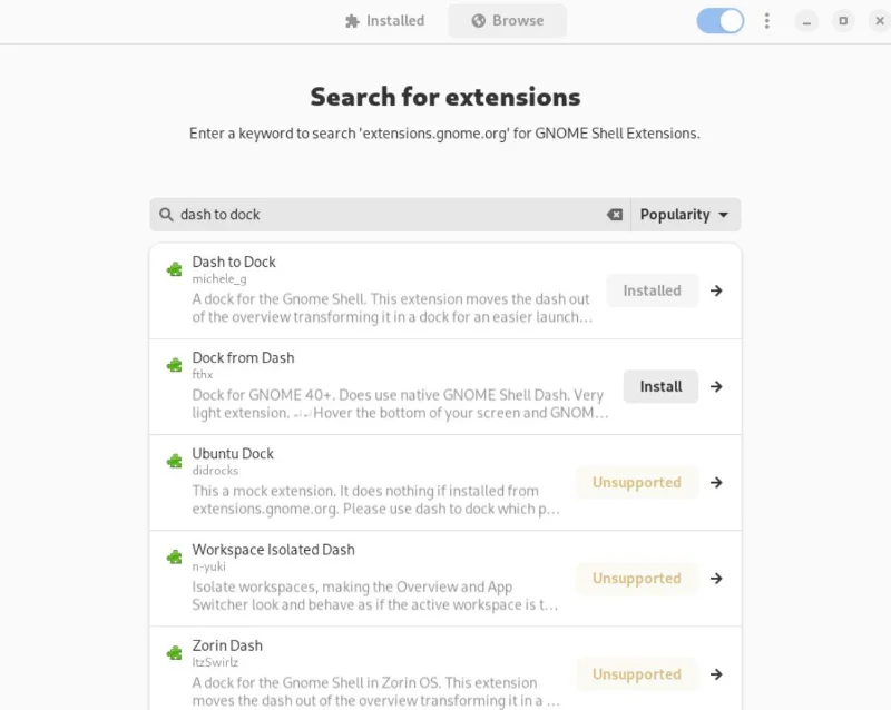 كيفية تثبيت ملحقات Gnome Shell بالطريقة السهلة باستخدام Extension Manager