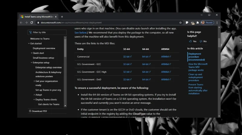 Microsoft Teams マシン全体のインストーラーを入手する方法