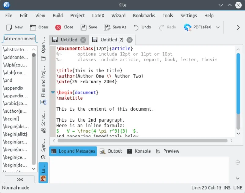 Kile LaTeX 편집기를 Linux에 설치하는 방법