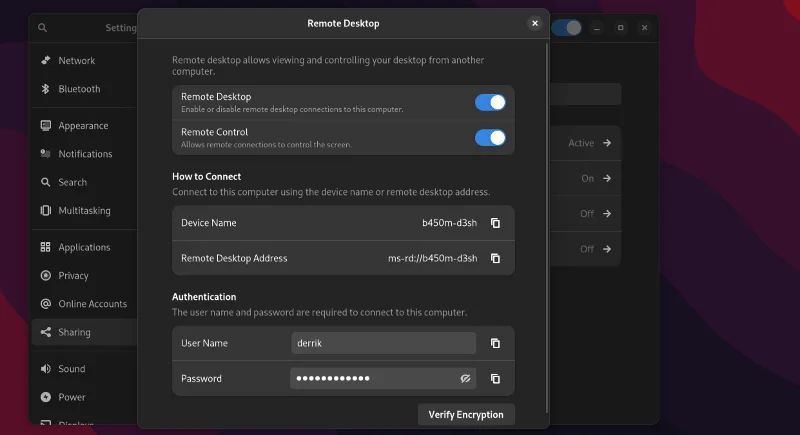 Как использовать новую функцию удаленного рабочего стола Gnome Shell