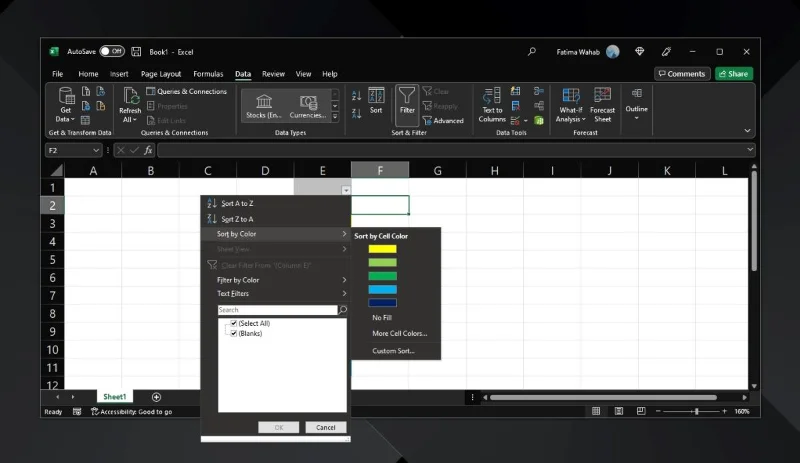 Come contare le celle colorate in Excel