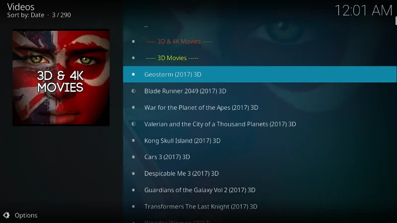 Melhores complementos Kodi para filmes 3D, trabalhando em 2022