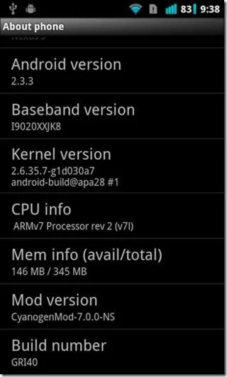 Samsung Nexus S에 CyanogenMod 7 최종 릴리스 설치