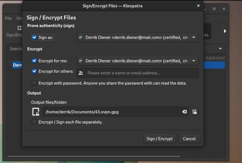 Crittografa i file su Linux nel modo più semplice con Kleopatra