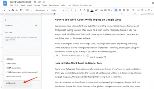 Come visualizzare il conteggio delle parole durante la digitazione su Google Documenti