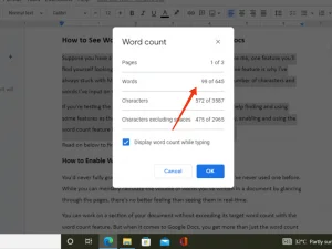 Come visualizzare il conteggio delle parole durante la digitazione su Google Documenti