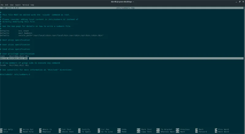 Come apportare modifiche al file sudoers su Linux