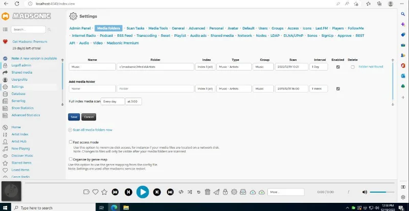 在 Windows Server 上託管您自己的 Madsonic 服務器