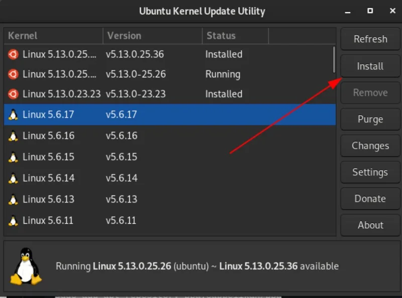 كيفية الرجوع إلى إصدار أقدم من نواة Ubuntu