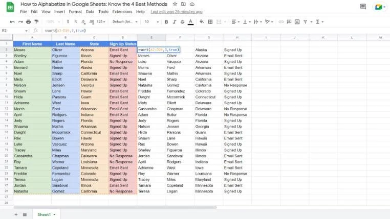 So alphabetisieren Sie in Google Sheets: Kennen Sie die 4 besten Methoden