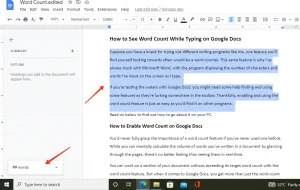 Come visualizzare il conteggio delle parole durante la digitazione su Google Documenti
