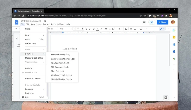 So speichern Sie eine Google Docs-Datei