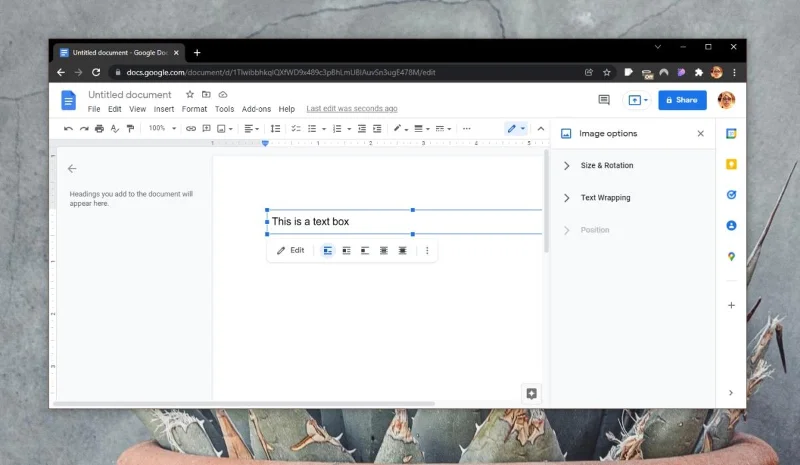 So fügen Sie ein Textfeld in Google Docs ein