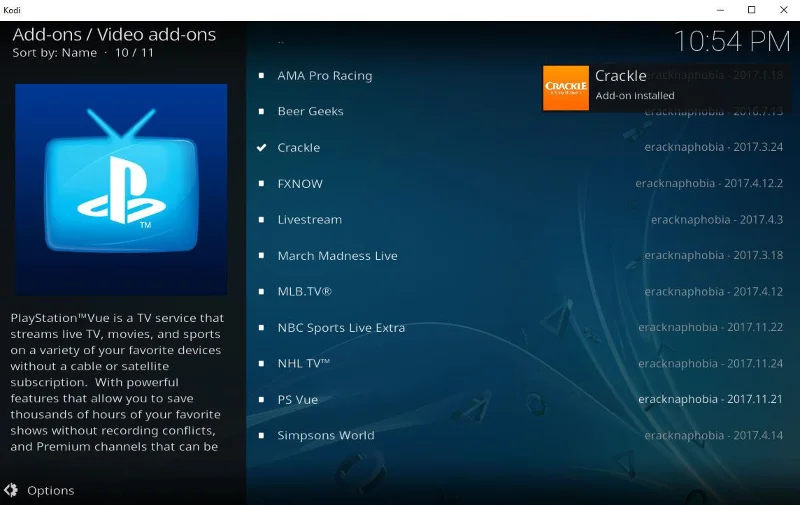 Надстройка Crackle Kodi: как смотреть фильмы Sony на Kodi