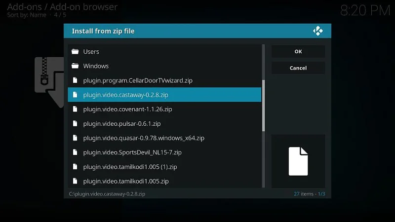 Дополнение Castaway Kodi: как установить Castaway, законно ли это?