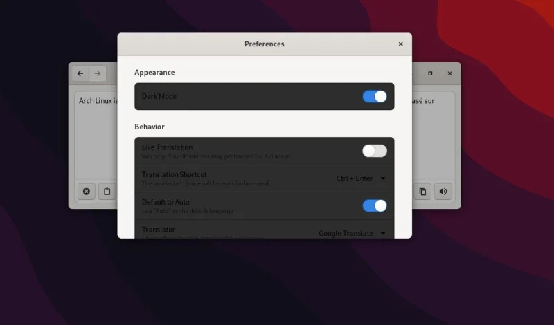 Перевод текста на разные языки на рабочем столе Linux