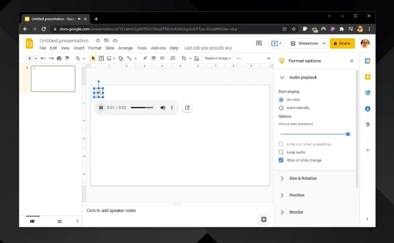 Come aggiungere audio a Presentazioni Google