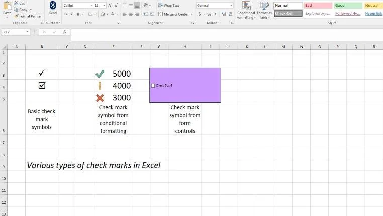 Che cos'è un segno di spunta in Excel?  Tutto ciò che devi sapere
