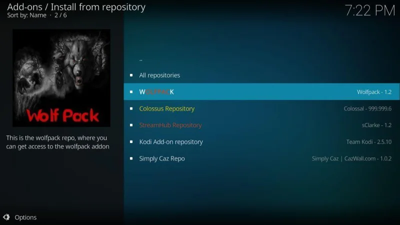 Come installare il componente aggiuntivo Wolfpack Kodi, fonti di lavoro per il 2022
