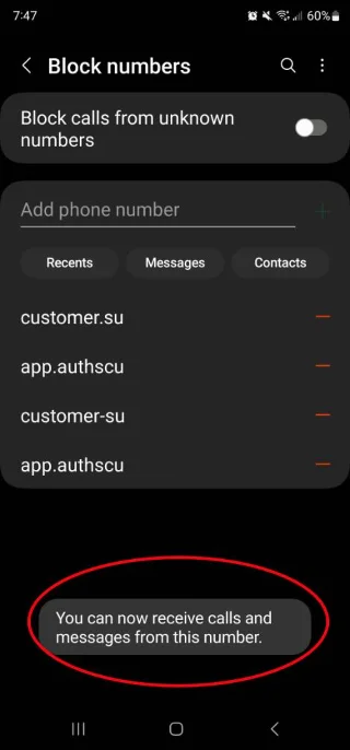 Android 전화에서 번호 차단을 해제하는 방법