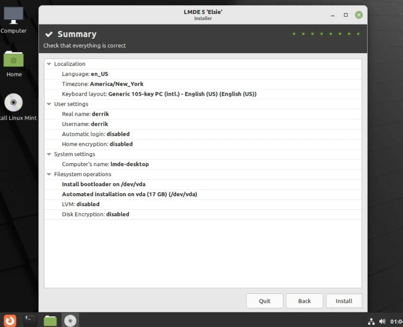 كيفية تثبيت Linux Mint Debian الإصدار 5 "Elsie"