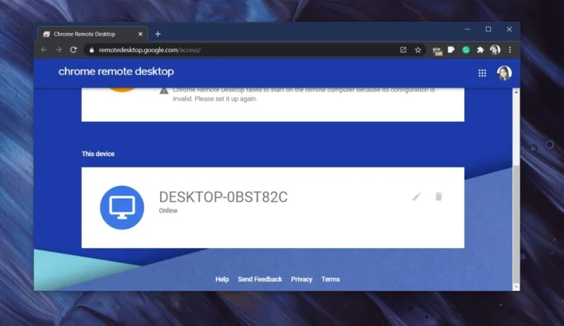 Accesso via app web