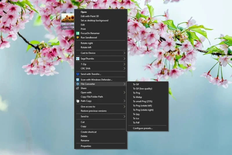 如何從 Windows 10 的上下文菜單中將文件轉換為其他格式