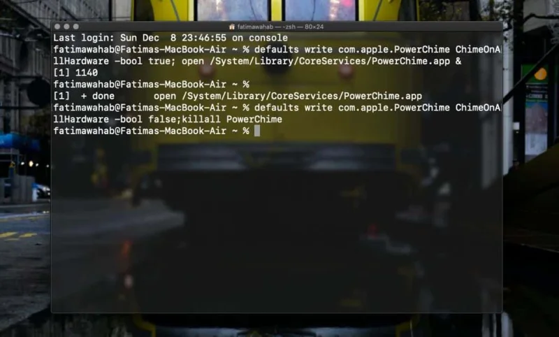 So erhalten Sie eine Warnung zum Anschließen/Abtrennen eines Netzkabels unter macOS