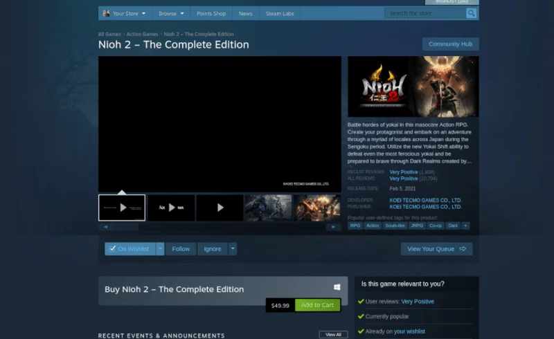 如何在 Linux 上玩 Nioh 2