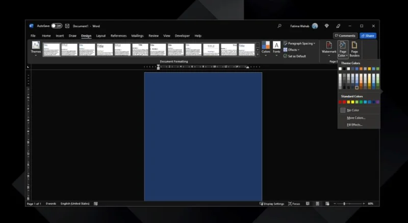 So ändern Sie die Hintergrundfarbe oder das Bild von Microsoft Word