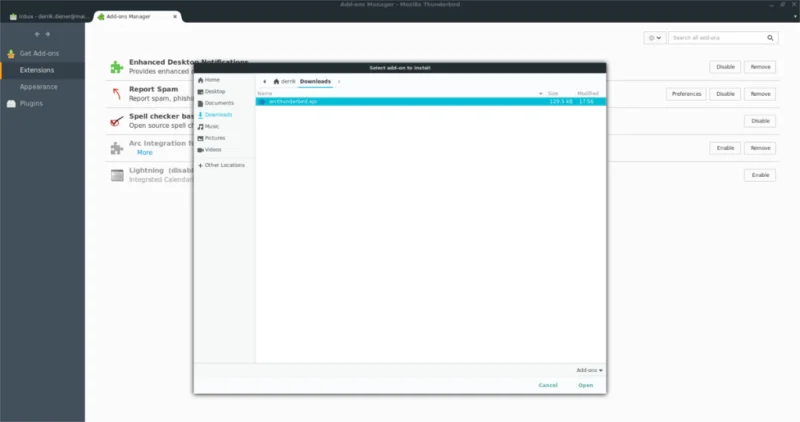 So installieren Sie das Arc-Theme für Thunderbird unter Linux