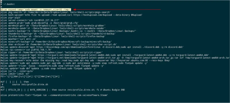 Cómo aumentar el tamaño de la carpeta temporal en Linux