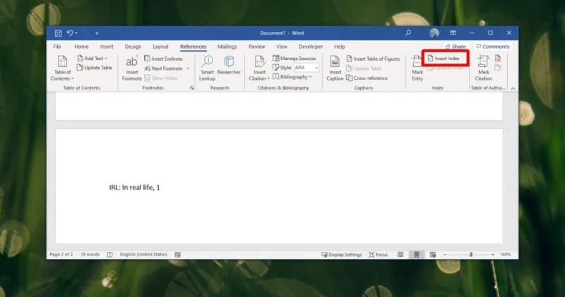 So erstellen Sie einen Akronymindex in Word – Office 365