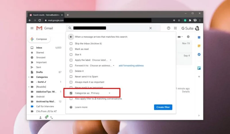 So aktivieren Sie Benachrichtigungen für einen Absender in Gmail