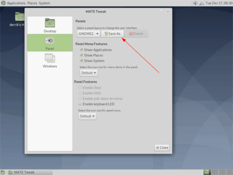 Come salvare le configurazioni del pannello desktop Mate