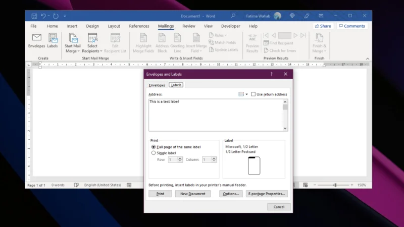 So erstellen und drucken Sie Etiketten in Microsoft Word