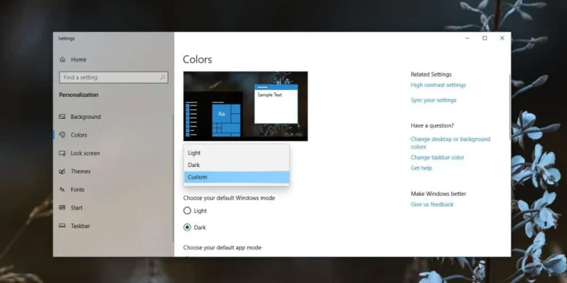 Come impostare il tema chiaro per le app con il tema scuro di Windows 10