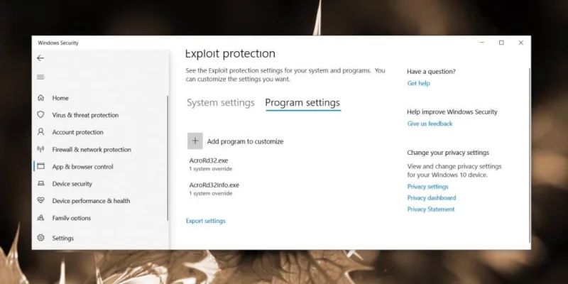 Come escludere unapp dalla protezione dagli exploit su Windows 10