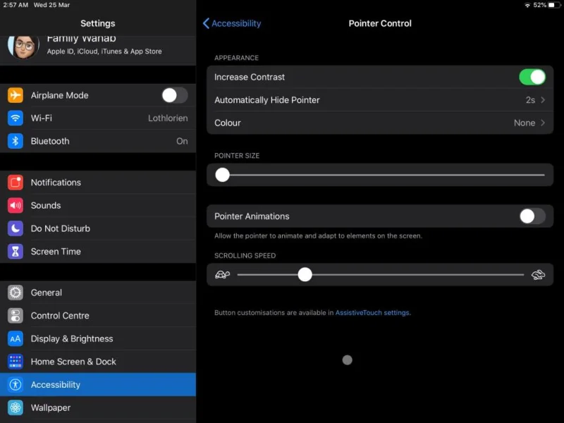 Come personalizzare il puntatore del mouse su iPadOS