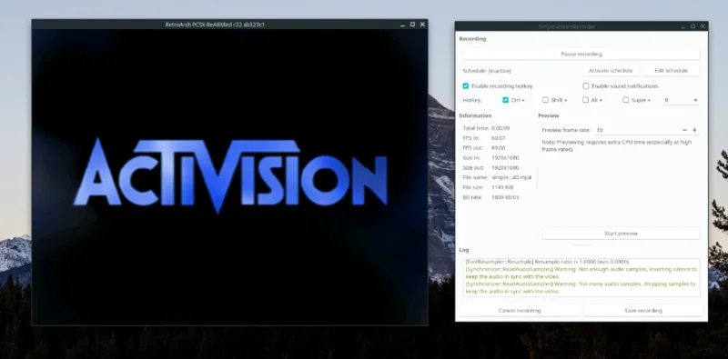 Come registrare il gameplay di Retroarch su Linux