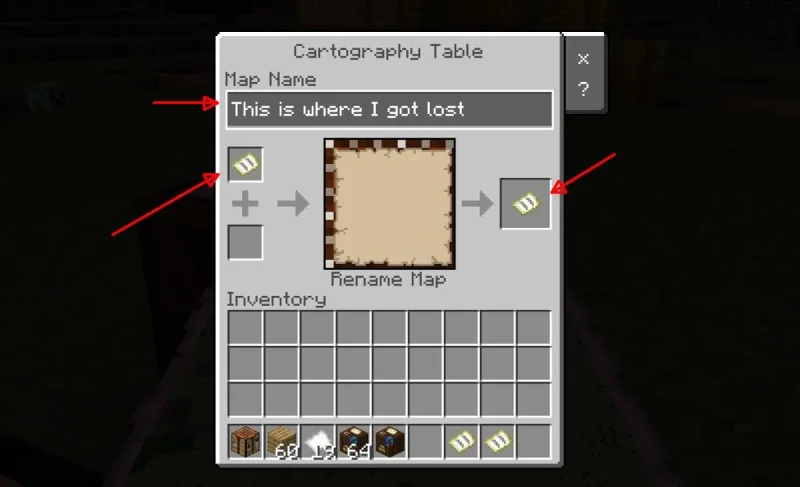 Minecraftで地図に名前を付ける方法