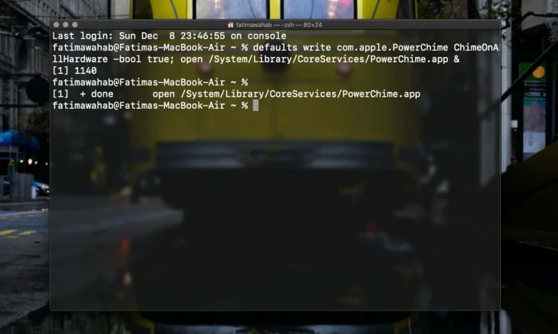 So erhalten Sie eine Warnung zum Anschließen/Abtrennen eines Netzkabels unter macOS