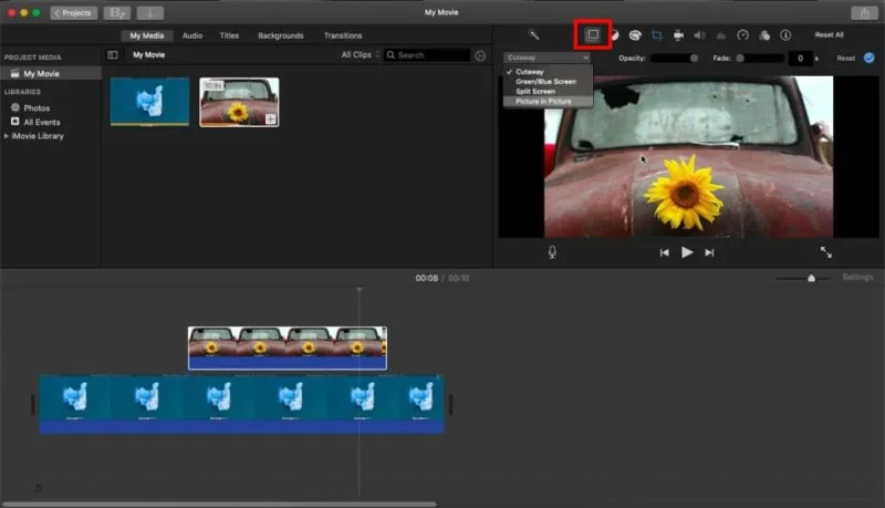 So erstellen Sie ein Bild-in-Bild-Video in iMovie unter macOS