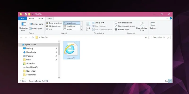 So aktivieren Sie die SVG-Miniaturansicht im Datei-Explorer unter Windows 10